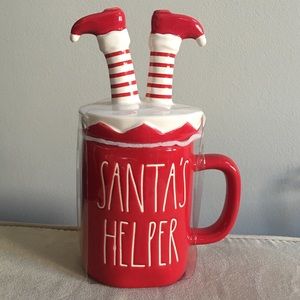 Rae Dunn Santa’s Helper Mug with Topper